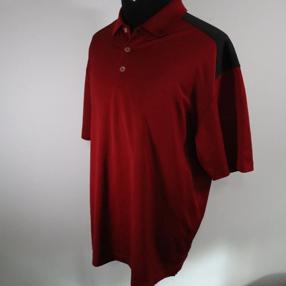 Nike Golf Polo Shirt Mens XL Fit‎ Dry Performance Red Short Sleeve